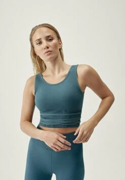 Born Living Yoga Wave - Sujetadores Deportivos Con Sujeción Media - Gris Azulado