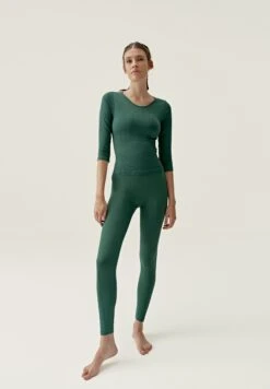 Born Living Yoga Krisha - Camiseta De Manga Larga - Verde Oscuro