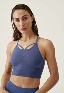 Born Living Yoga Minali - Sujetadores Deportivos Con Sujeción Ligera - Azul Marino