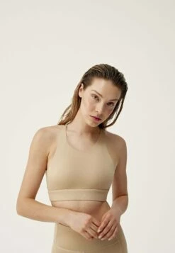 Born Living Yoga Asha - Sujetadores Deportivos Con Sujeción Ligera - Beige